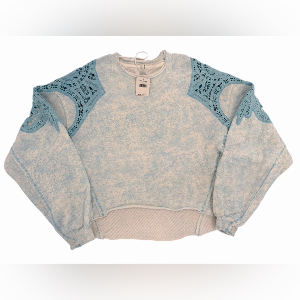 NWT Free People Ice Combo Light Blue Pullover - Size XS